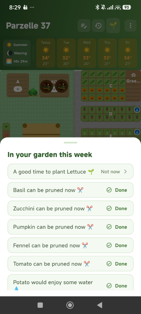 The list "In your garden this week": planting and pruning, each ready to tick off
